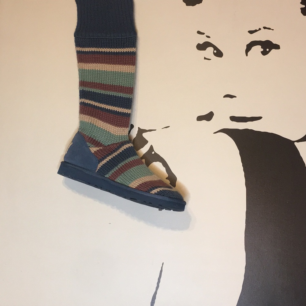 UGG striped knit sock boots